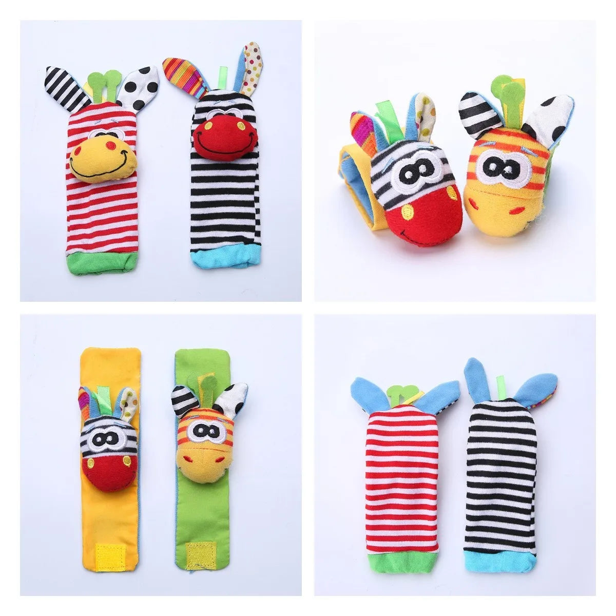 Hochets pour Bébé de 0 à 24 Mois – Jouets en Peluche Douce pour le Développement Éducatif - le coffre a jouets- Singe 4PCS