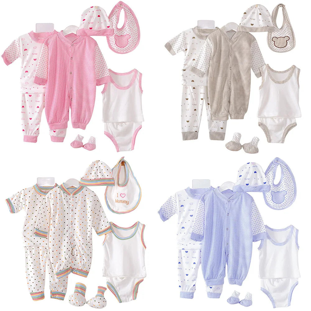 Ensemble de 8 pièces pour nouveau-né garçon et fille - le coffre a jouets- Café / Nouveau-né