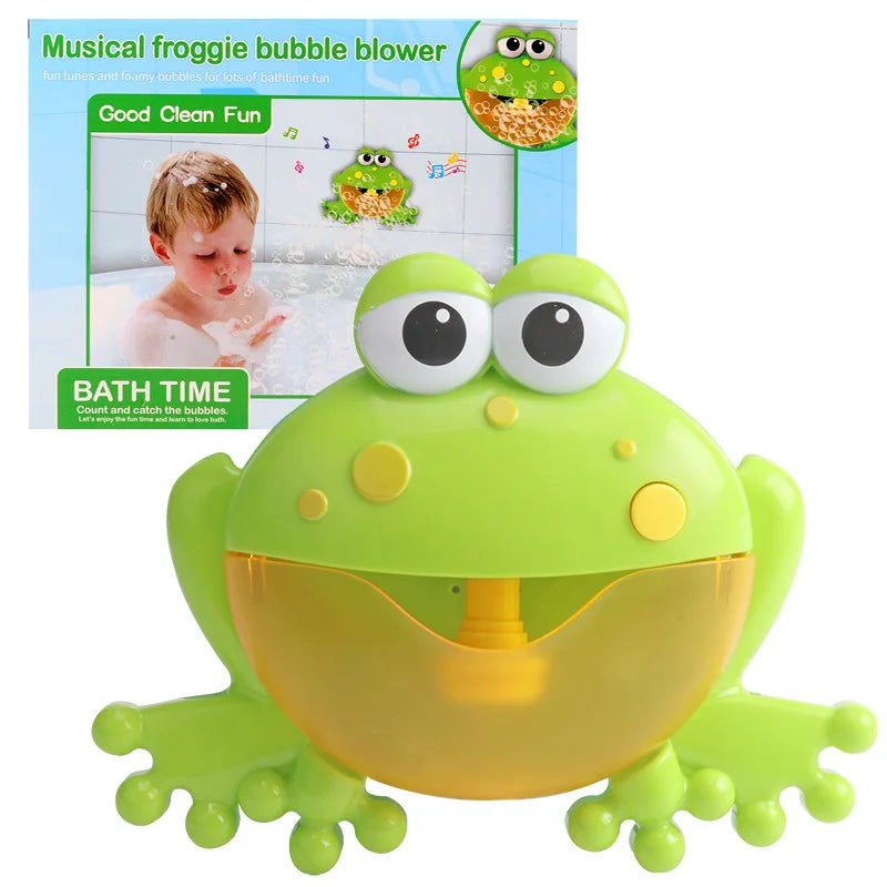 Machine à Bulles Électrique pour Bébé - Crabe & Grenouille | Jouet de Bain Musical et Amusant pour Enfants - le coffre a jouets- Grenouille avec boîte