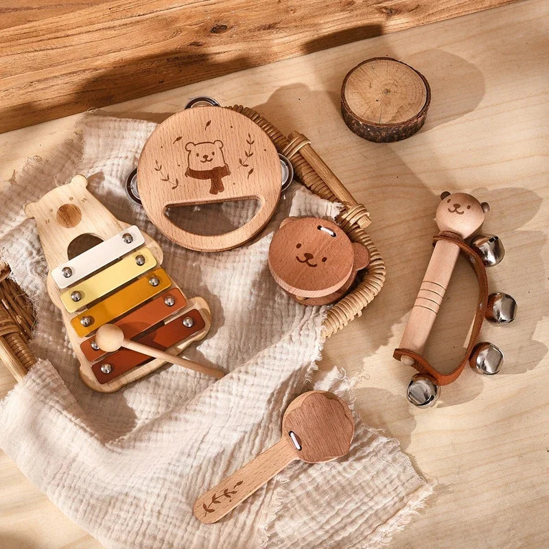 Instruments de musique Montessori en bois pour bébé