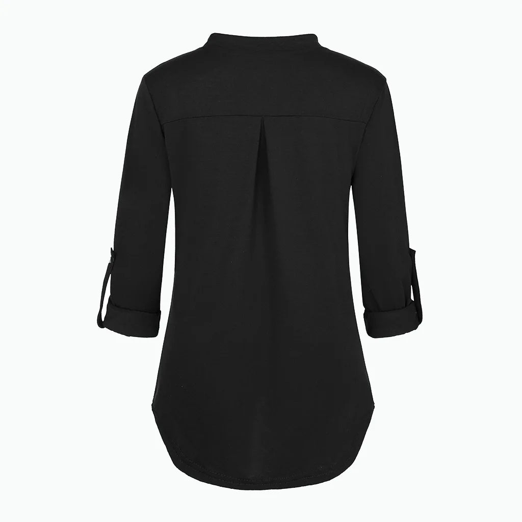 T-shirt d'Allaitement à Manches sulfet Col en V pour Femme Enceinte, Vêtement en Y Solide