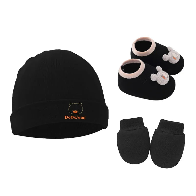 Ensemble bonnet, gants et chaussettes en coton pour bébé