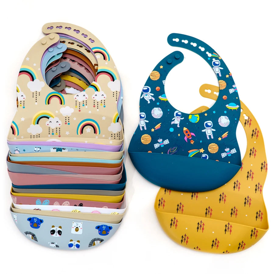 Bavoir bébé silicone anti-taches – De 0 à 6 ans
