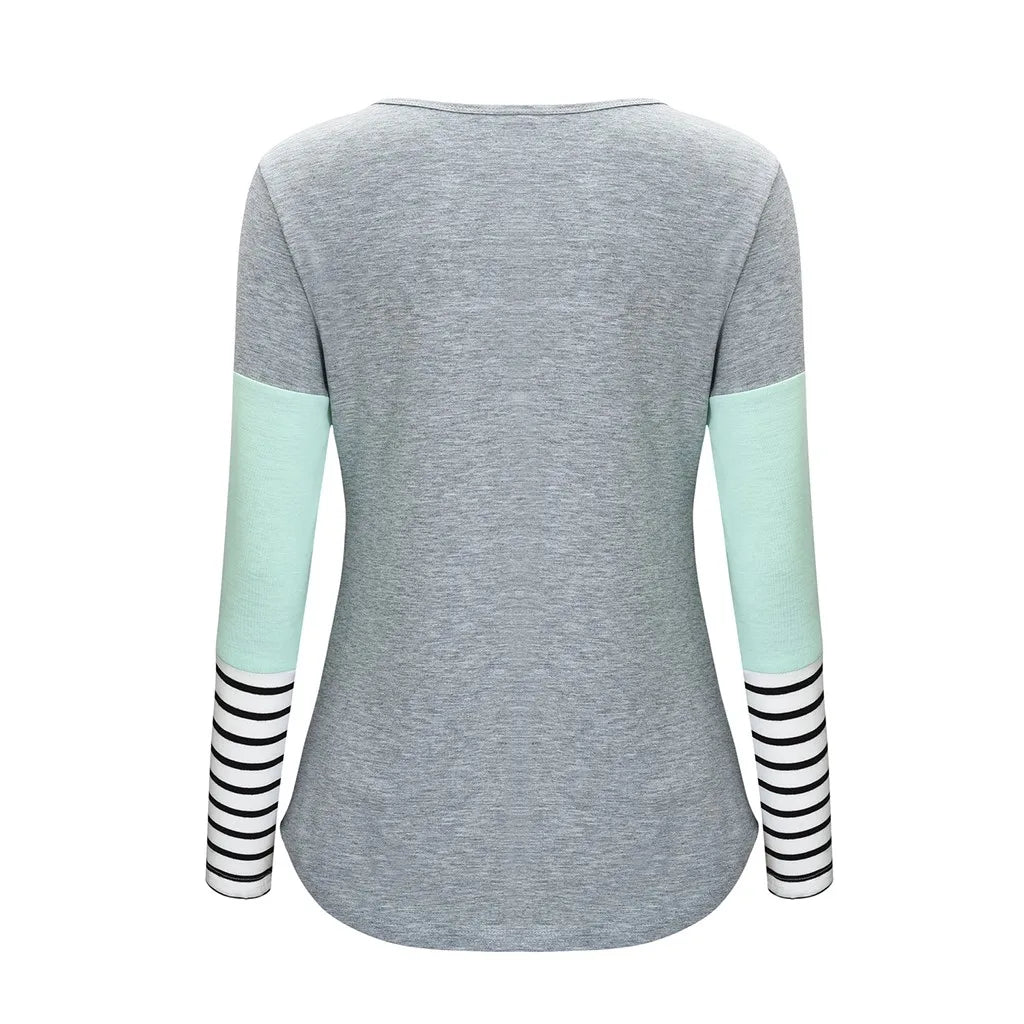 T-shirt à manches longues pour femmes enceintes, chemise d'allaitement, chemise d'allaitement, couture de document, mode décontractée