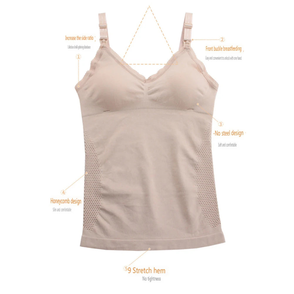 Soutien-gorge d'Allaitement en Dentelle avec Bouton Supérieur pour Femme Enceinte, Sous-vêtement d'Allaitement Maternel, Camisole de Grossesse