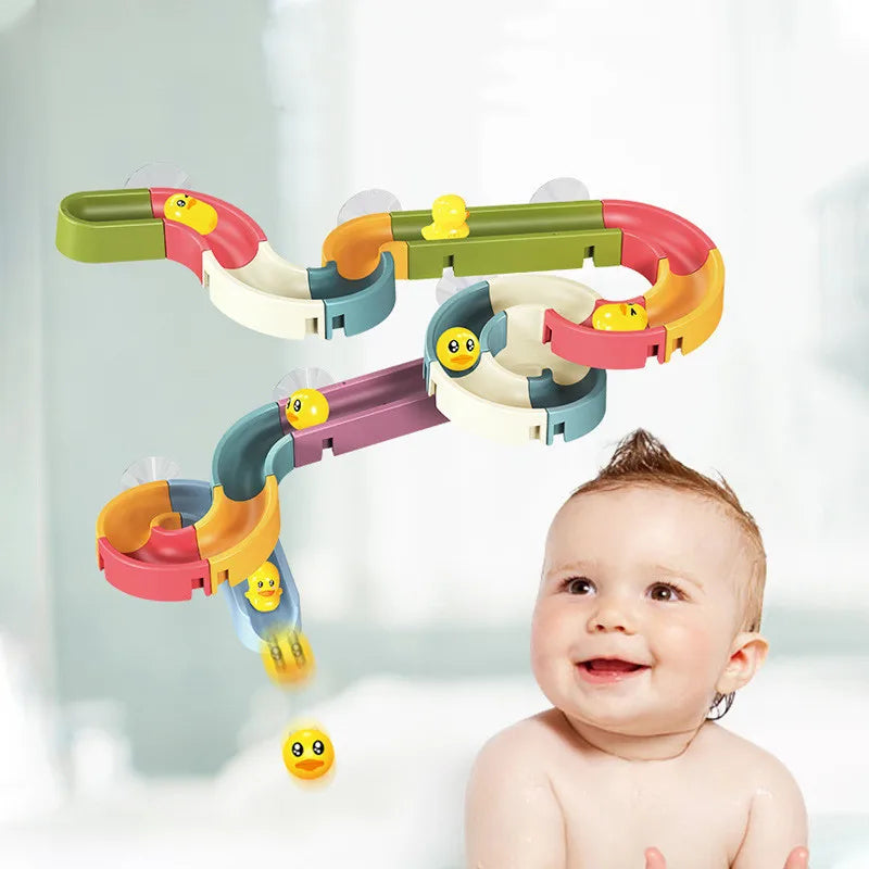 Jouets de bain muraux pour bébé – Pistes aquatiques avec canard à remonter