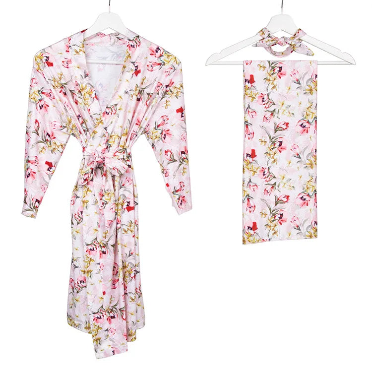 Ensemble d’emmaillotage pour maman et bébé - Élégance et confort réunis 🌸 - le coffre a jouets- E-3pcs / L-XL-XXL