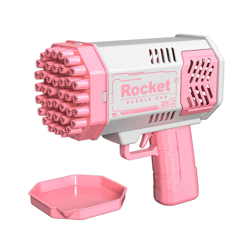 Pistolet à bulles électrique automatique portable avec lumière LED pour garçons et filles, un paquet de lance-roquettes à 40 trous pour enfants, déterminer