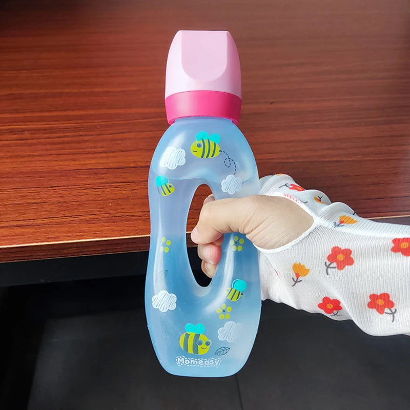 Biberon anti-étouffement avec paille et tétine en silicone