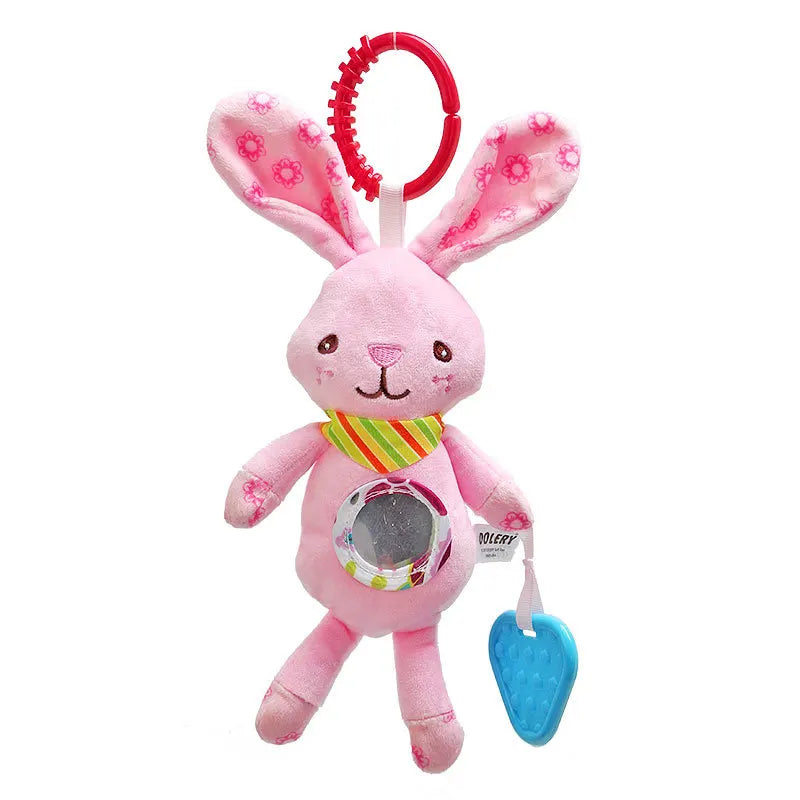 Jouet d'Éveil Sensoriel Bébé - Hochet Suspendu en Peluche | Jouet Musical et Apprentissage Doux pour Poussette, Lit, Berceau - le coffre a jouets- rabbit 563