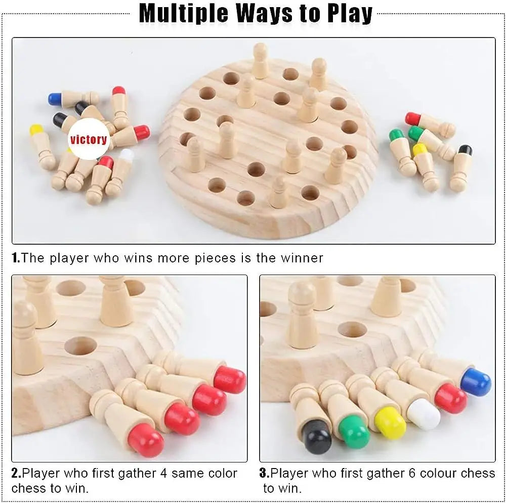 Bâton de mémoire en bois Montessori – Jeu éducatif pour enfants & adultes