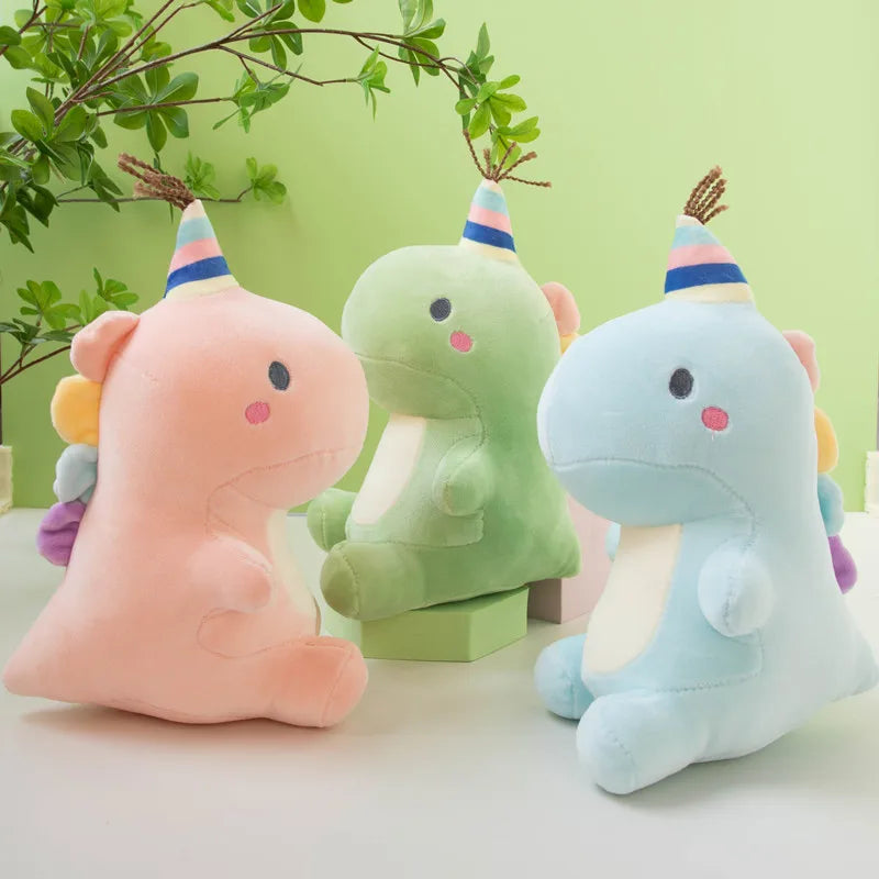 Peluche Dinosaure Kawaii - Jouet Doux et Mignon pour Enfants, Cadeau d'Anniversaire Parfait - le coffre a jouets- Vert clair / 23cm