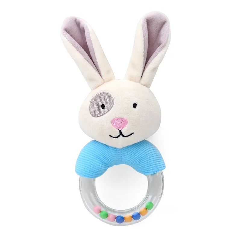 Jouet d'Éveil Sensoriel Bébé - Hochet Suspendu en Peluche | Jouet Musical et Apprentissage Doux pour Poussette, Lit, Berceau - le coffre a jouets- lapin bleu 314