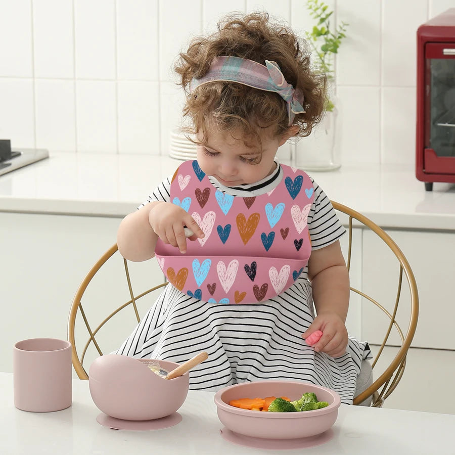 Bavoir bébé silicone anti-taches – De 0 à 6 ans