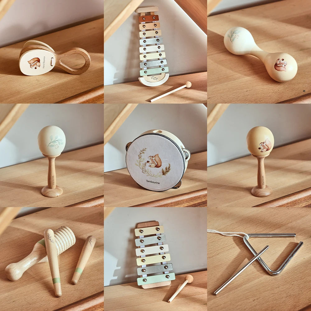 Juwugu Instruments De Musique Pour Enfants, Jeu De Percussion En Bo Naturel Jouet De Musique Jouet Pour Enfants Xylophon Amz B0