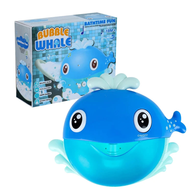 Machine à Bulles Électrique pour Bébé - Crabe & Grenouille | Jouet de Bain Musical et Amusant pour Enfants - le coffre a jouets- Baleine avec boîte