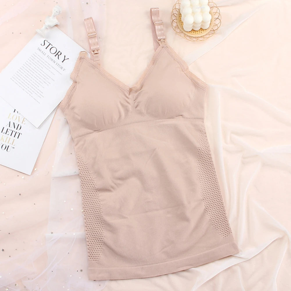 Soutien-gorge d'Allaitement en Dentelle avec Bouton Supérieur pour Femme Enceinte, Sous-vêtement d'Allaitement Maternel, Camisole de Grossesse