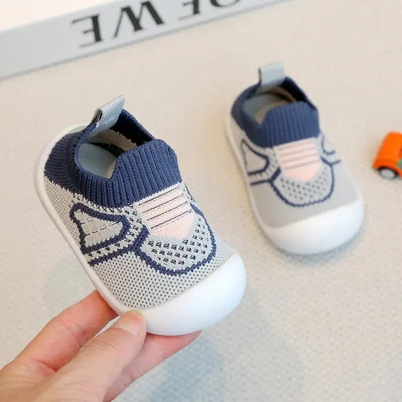 Chaussures de Marche Souples pour Bébé - Chaussettes Antidérapantes pour Enfants (1 à 3 ans) - le coffre a jouets- Bleu / 15.5cm