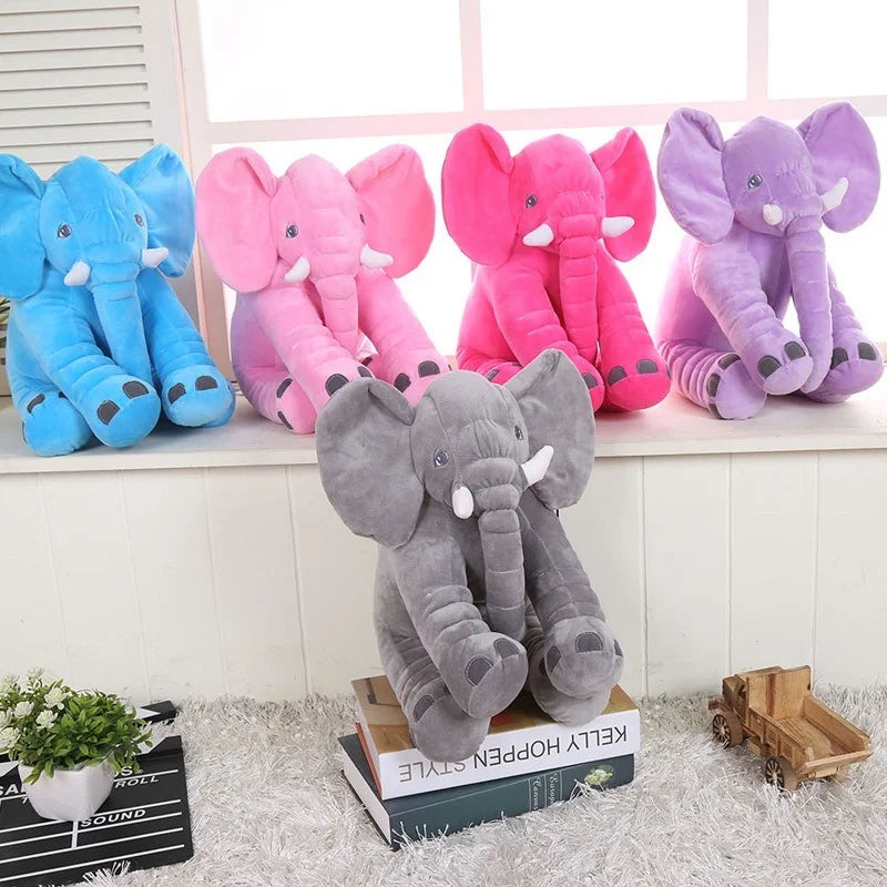 Éléphant en Peluche Douce – Oreiller Confortable pour Enfants - le coffre a jouets- Violet / 60cm