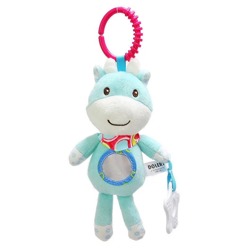 Jouet d'Éveil Sensoriel Bébé - Hochet Suspendu en Peluche | Jouet Musical et Apprentissage Doux pour Poussette, Lit, Berceau - le coffre a jouets- fauve 563