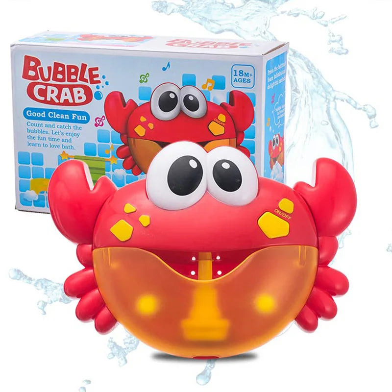 Machine à Bulles Électrique pour Bébé - Crabe & Grenouille | Jouet de Bain Musical et Amusant pour Enfants - le coffre a jouets- Crabe avec boîte