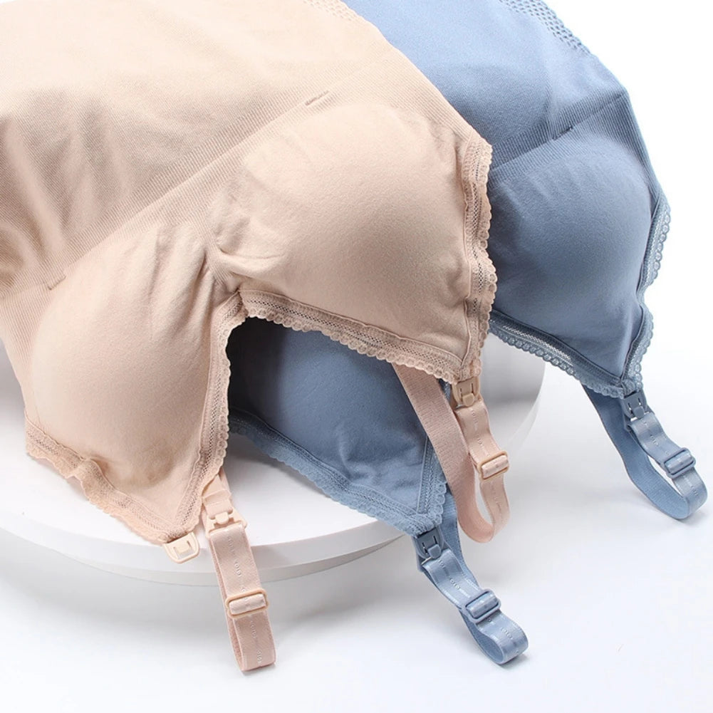 Soutien-gorge d'Allaitement en Dentelle avec Bouton Supérieur pour Femme Enceinte, Sous-vêtement d'Allaitement Maternel, Camisole de Grossesse
