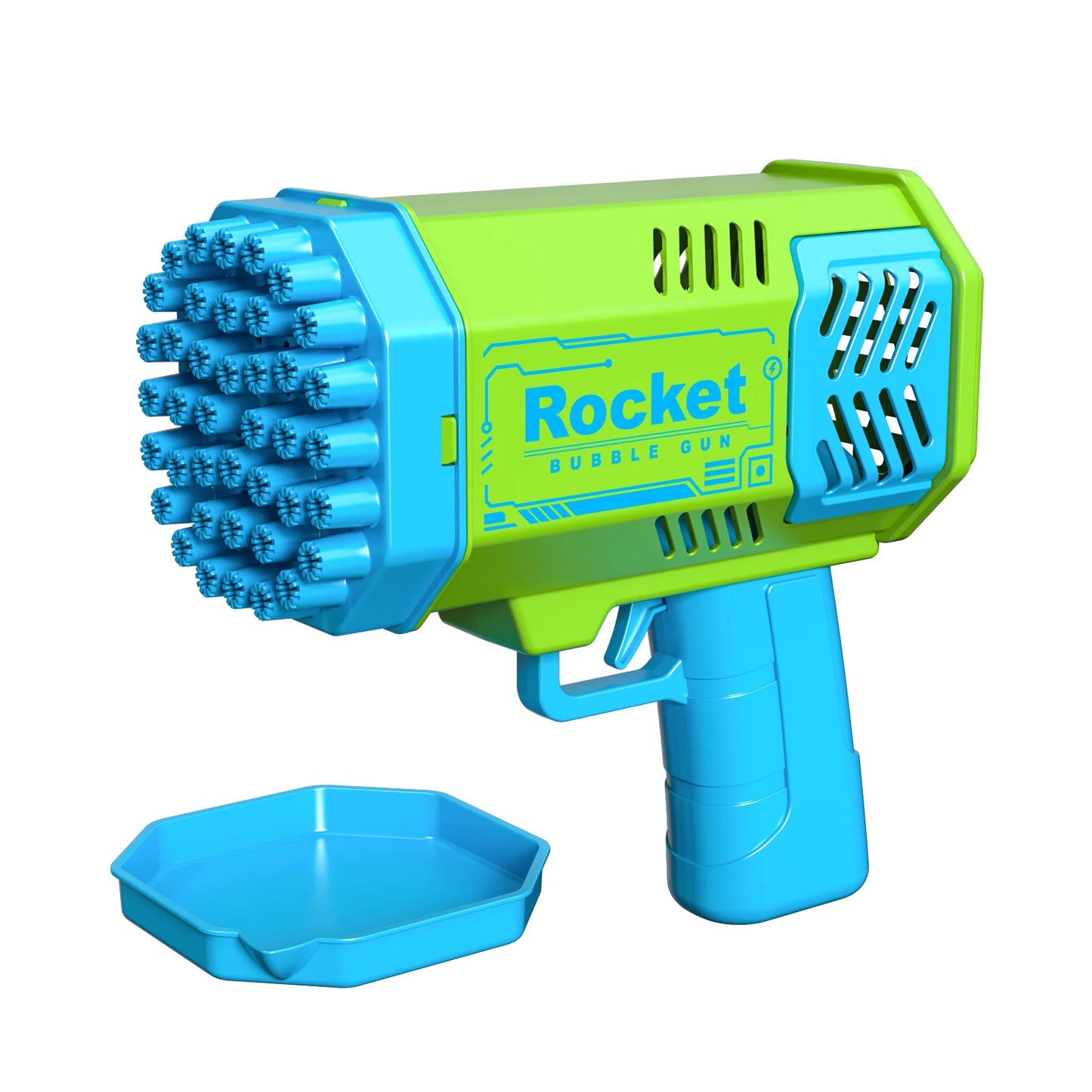 Pistolet à bulles électrique automatique portable avec lumière LED pour garçons et filles, un paquet de lance-roquettes à 40 trous pour enfants, déterminer