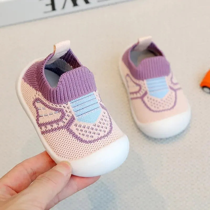 Chaussures de Marche Souples pour Bébé - Chaussettes Antidérapantes pour Enfants (1 à 3 ans) - le coffre a jouets- Pourpre / 12.5cm