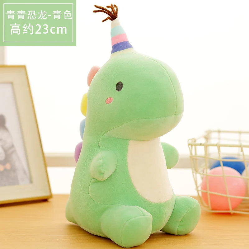 Peluche Dinosaure Kawaii - Jouet Doux et Mignon pour Enfants, Cadeau d'Anniversaire Parfait - le coffre a jouets- Vert clair / 23cm
