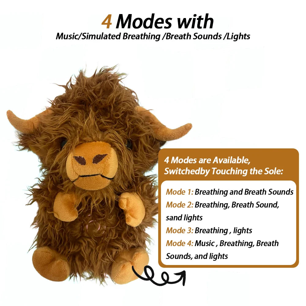 Jouet Apaisant en Peluche pour Bébé - Ours Respirant avec Musique, Lumières et Sons | Compagnon de Sommeil Doux - le coffre a jouets- Loutre pourpre / 30CM