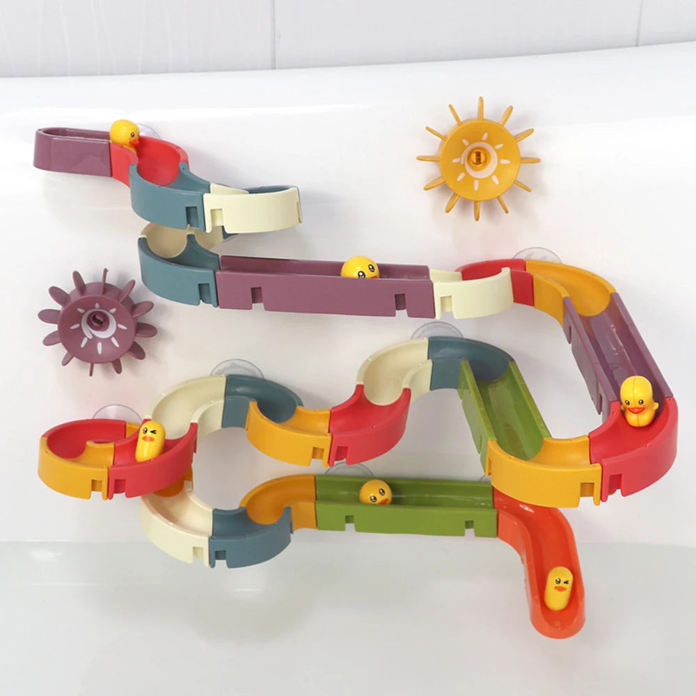 Jouets de bain muraux pour bébé – Pistes aquatiques avec canard à remonter