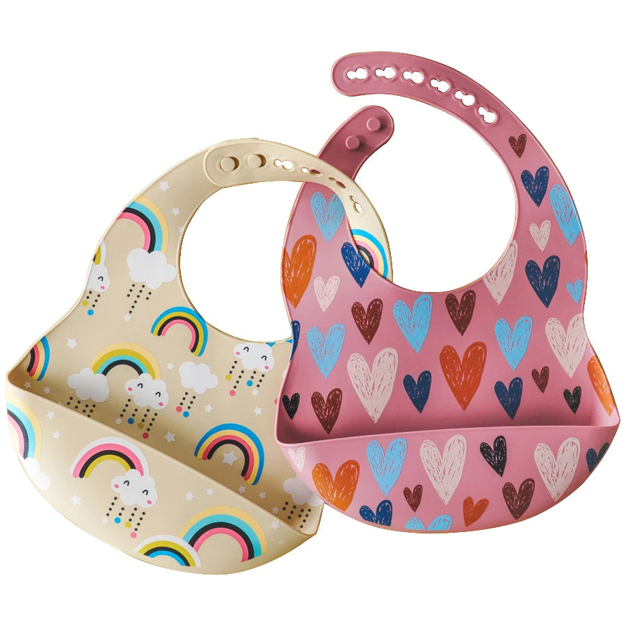 Bavoir bébé silicone anti-taches – De 0 à 6 ans