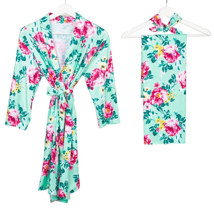 Ensemble d’emmaillotage pour maman et bébé - Élégance et confort réunis 🌸 - le coffre a jouets- E-3pcs / L-XL-XXL