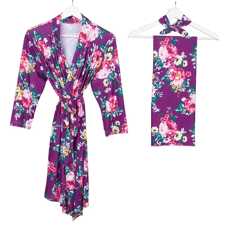 Ensemble d’emmaillotage pour maman et bébé - Élégance et confort réunis 🌸 - le coffre a jouets- C-3pcs / L-XL-XXL