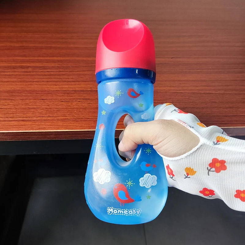Biberon anti-étouffement avec paille et tétine en silicone
