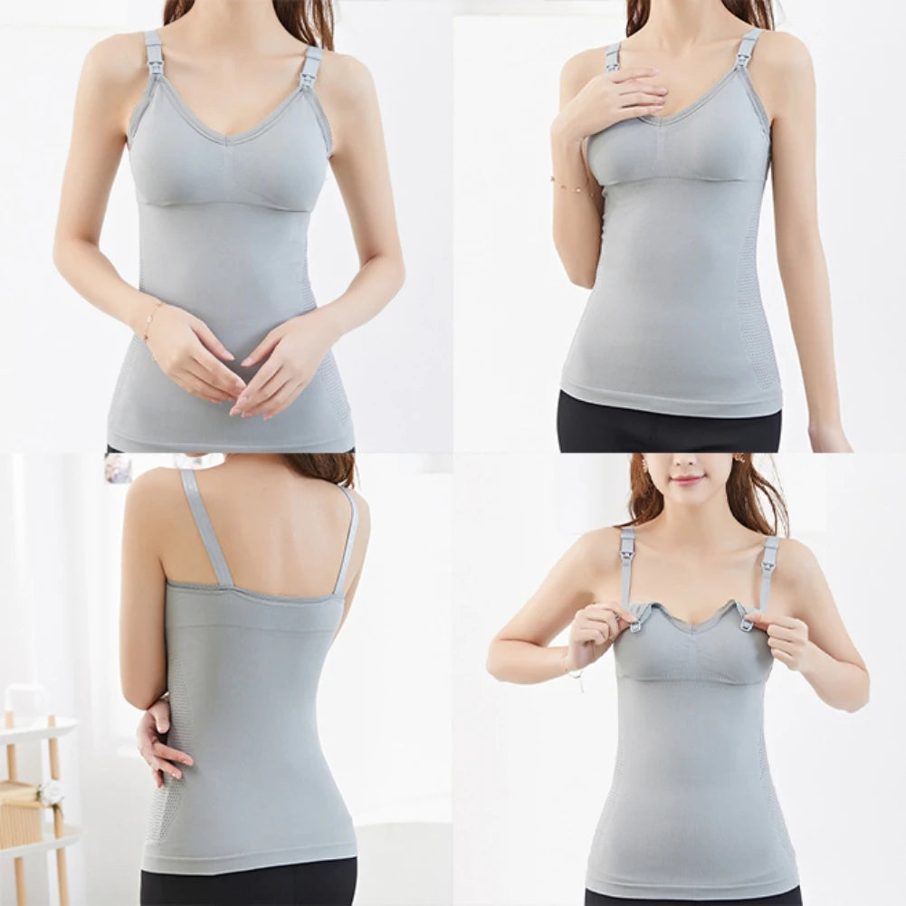 Soutien-gorge d'Allaitement en Dentelle avec Bouton Supérieur pour Femme Enceinte, Sous-vêtement d'Allaitement Maternel, Camisole de Grossesse