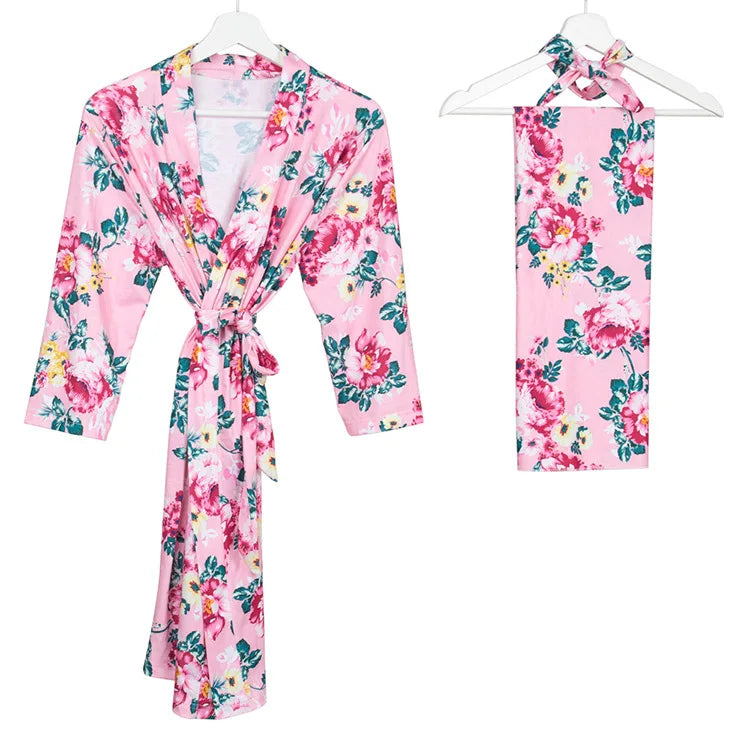 Ensemble d’emmaillotage pour maman et bébé - Élégance et confort réunis 🌸 - le coffre a jouets- E-3pcs / L-XL-XXL