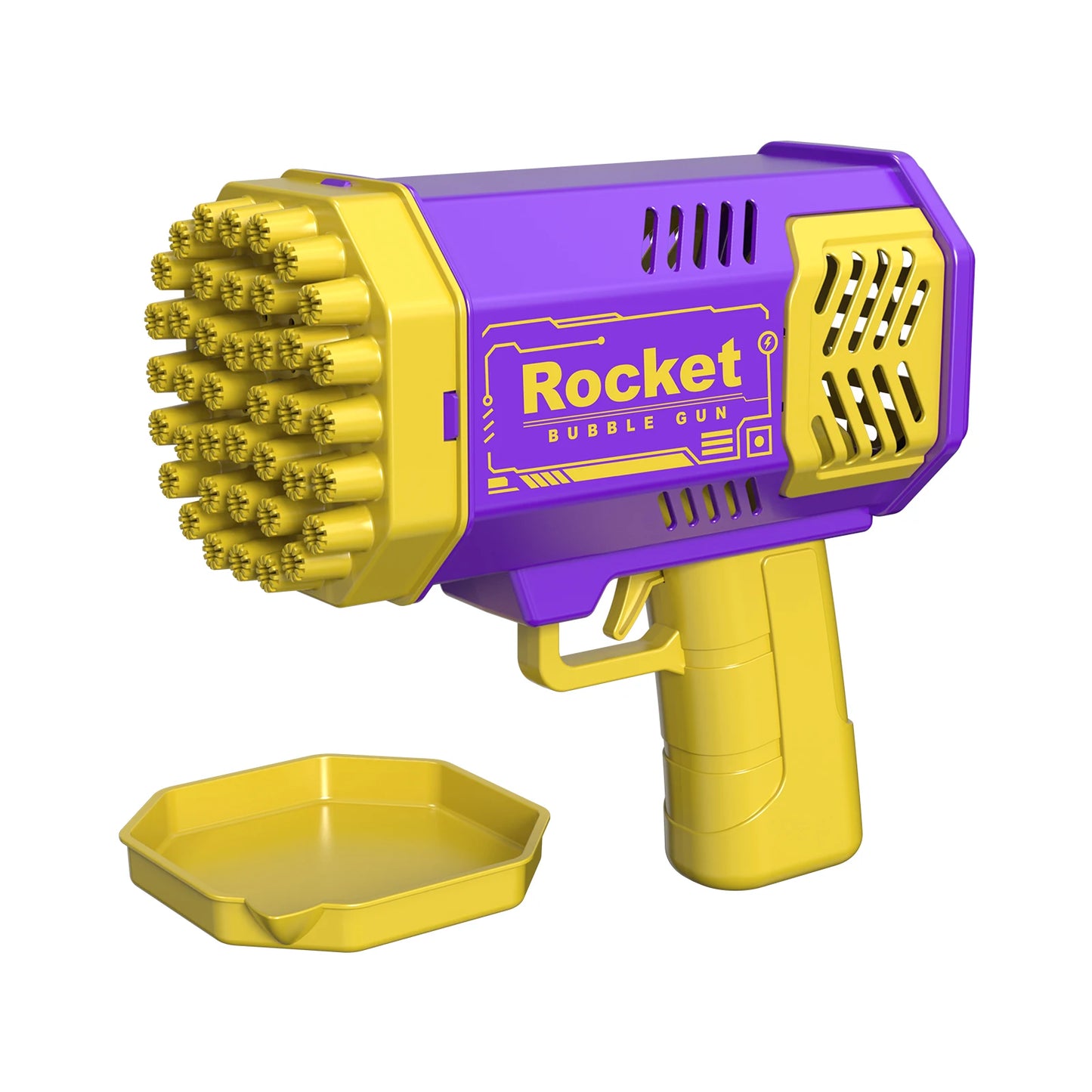 Pistolet à bulles électrique automatique portable avec lumière LED pour garçons et filles, un paquet de lance-roquettes à 40 trous pour enfants, déterminer