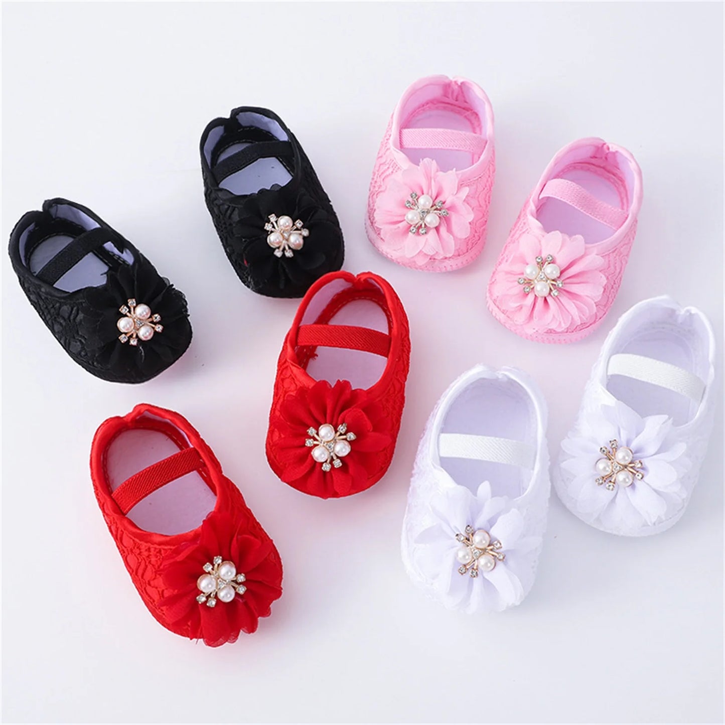 Chaussures plates avec bande de sauna pour bébé fille - le coffre a jouets- Rouge / 7-12 mois