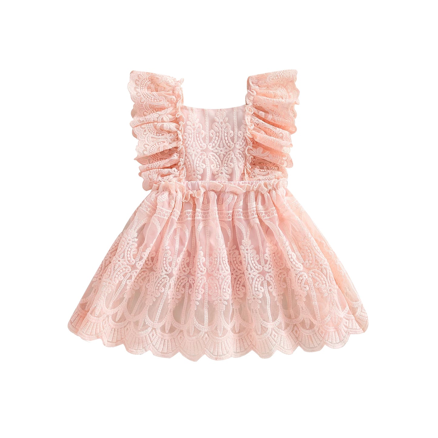 Pudcoco-Barboteuse d'été en dentelle pour nouveau-né fille - le coffre a jouets- Rose / 24M