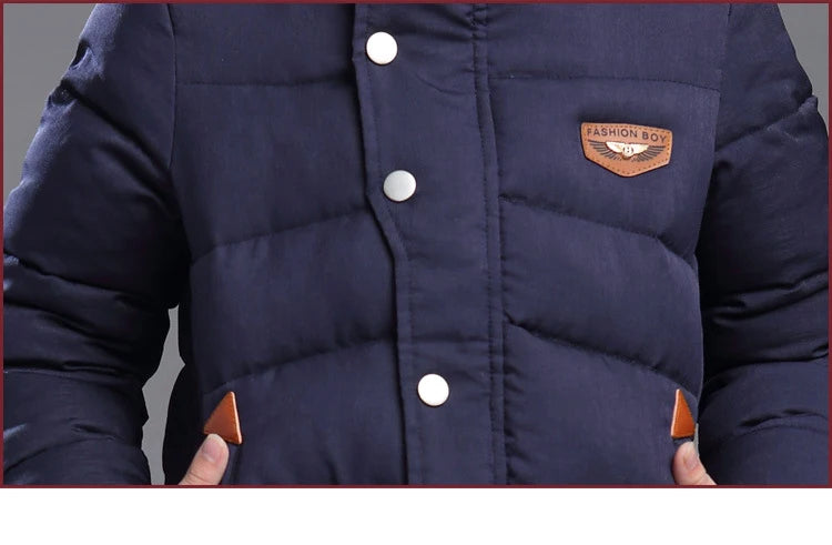 Veste épaisse et chaude à capuche pour grands garçons - le coffre a jouets- Veste fine / 11T-12T(160)