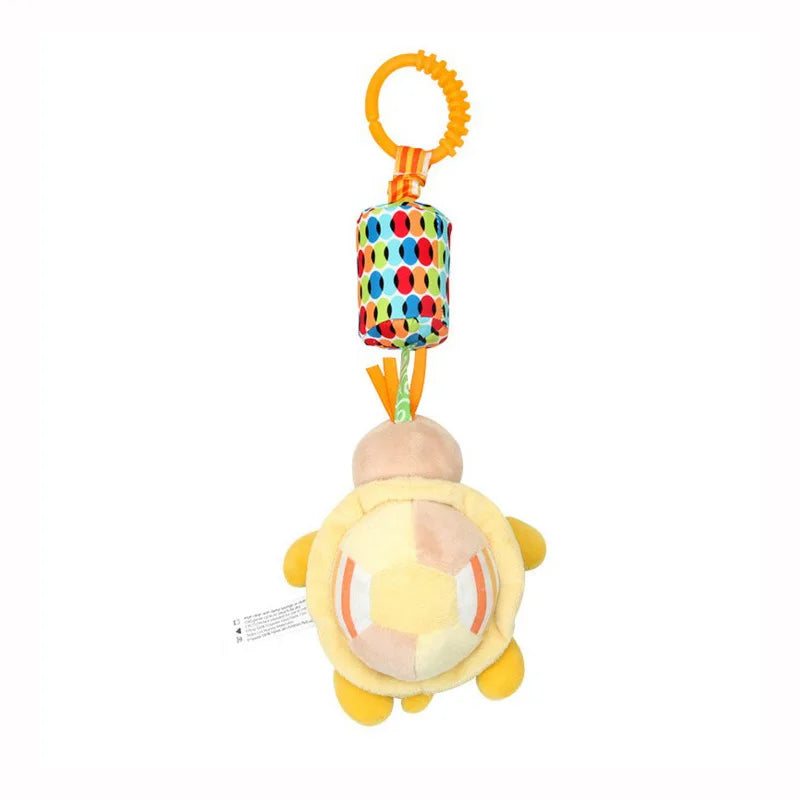 Jouet d'Éveil Sensoriel Bébé - Hochet Suspendu en Peluche | Jouet Musical et Apprentissage Doux pour Poussette, Lit, Berceau - le coffre a jouets- tortue 778