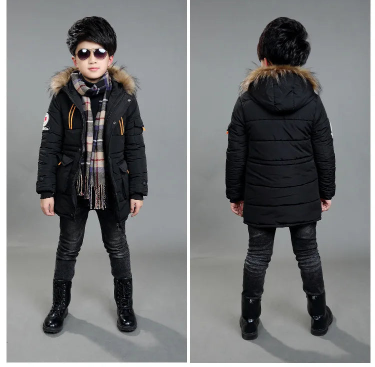 Veste épaisse et chaude à capuche pour grands garçons - le coffre a jouets- Veste fine / 11T-12T(160)