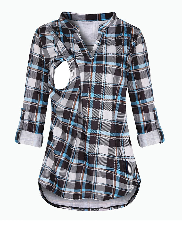 T-shirt d'Allaitement à Manches sulfet Col en V pour Femme Enceinte, Vêtement en Y Solide
