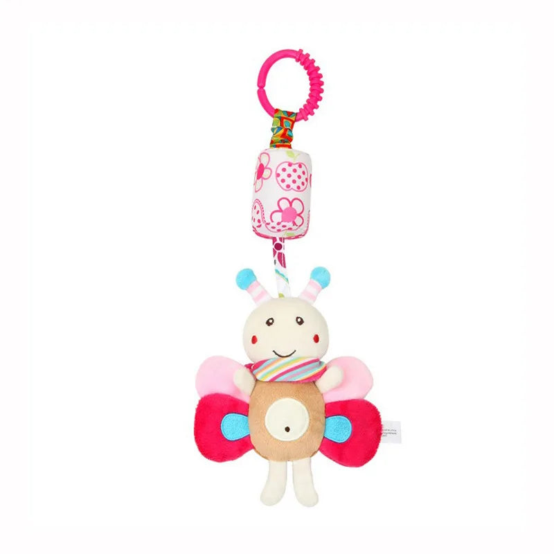 Jouet d'Éveil Sensoriel Bébé - Hochet Suspendu en Peluche | Jouet Musical et Apprentissage Doux pour Poussette, Lit, Berceau - le coffre a jouets- abeille 778