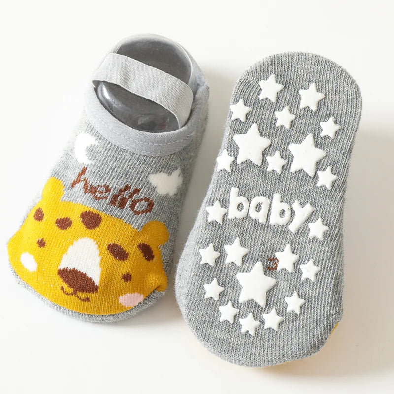 Chaussettes Antidérapantes Bébé - Motif Dessin Animé | Gardent au Chaud, Semelle en Caoutchouc pour Filles et Garçons - le coffre a jouets- Tigre 1 / S pour 0-1ans