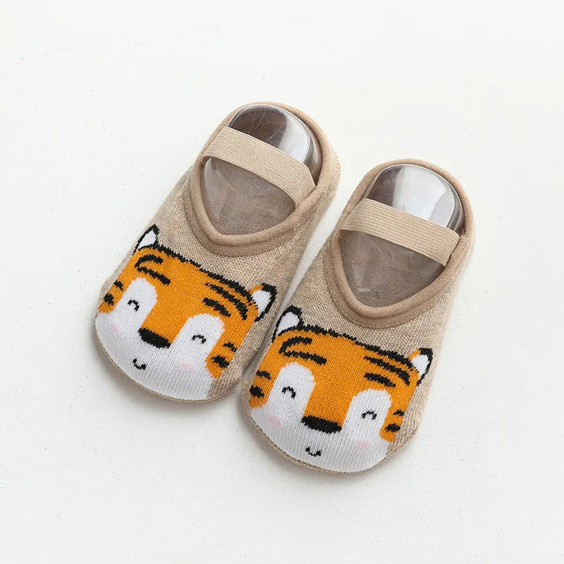 Chaussettes Antidérapantes Bébé - Motif Dessin Animé | Gardent au Chaud, Semelle en Caoutchouc pour Filles et Garçons - le coffre a jouets- Tigre 2 / M pour 1-3ans