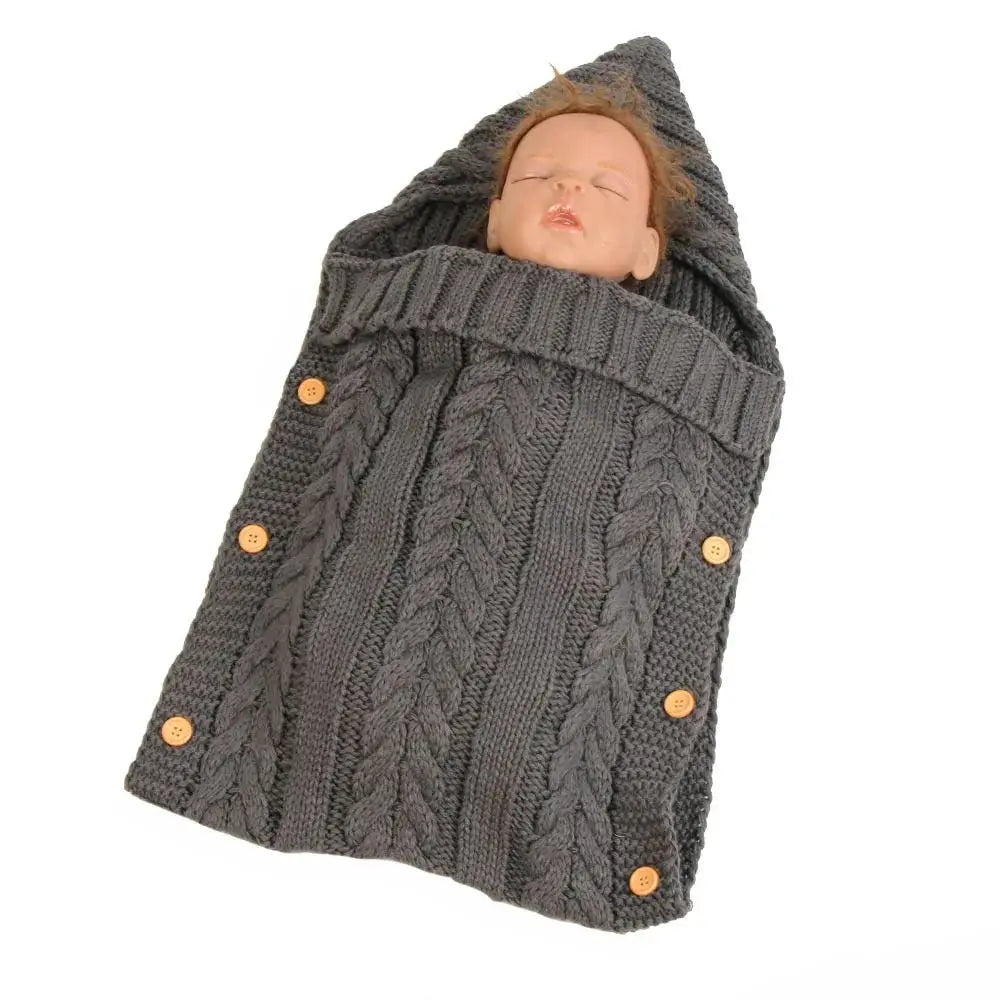 Couverture d'emmaillotage douillette 𧶠| Confort et style pour bébé (0-24 mois) - le coffre a jouets- Gris