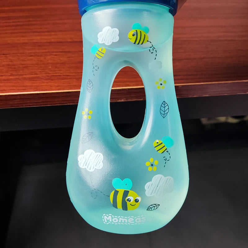 Biberon anti-étouffement avec paille et tétine en silicone