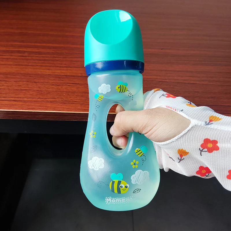 Biberon anti-étouffement avec paille et tétine en silicone